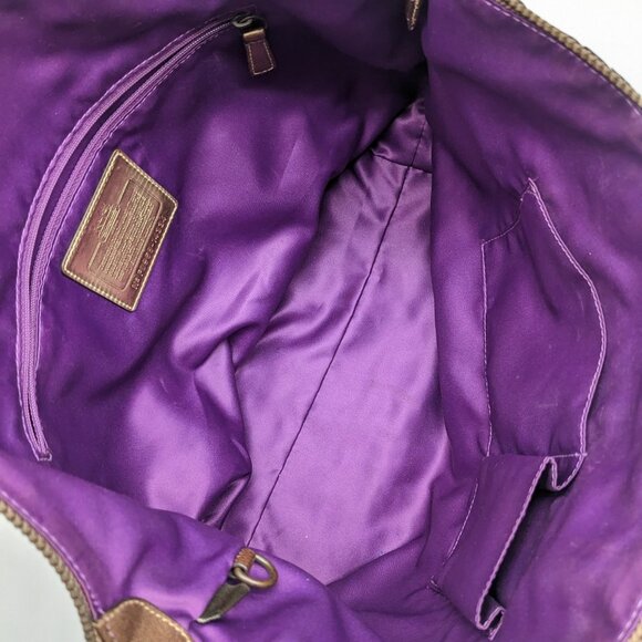 COACH  pebbled genuine leather metallic satchel shoulder bag purse - Copper - Picture 13 of 16